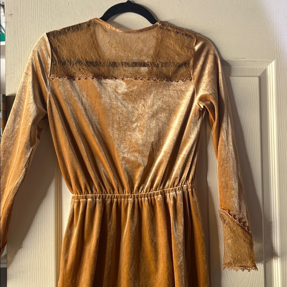 H&M Champagne Velvet Dress - Picture 4 of 4